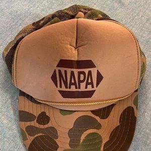 Vintage Napa Auto Parts Camouflage Snapback Trucker Hat